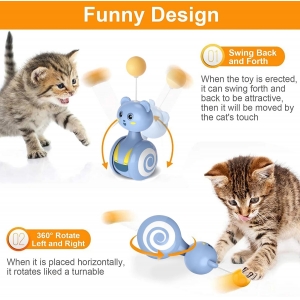 Brinquedos Interativos para Gato Brinquedo de Rolamento para Gato com Pena Varinha 