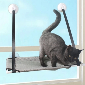 Cama Rede para Gatos com ventosa para janela do gato, rede de malha respirável para a sala de estar, acessórios para dormir