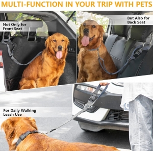 Cinto de Segurança do Carro para Cachorro, Cinto de Segurança do Banco Traseiro para Pet,  Acessórios Dois-em-um ajustável Nylon 