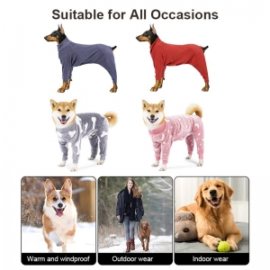 Nova Roupa de Inverno, Pijama para cães,  Pet Dog Roupas Cães Camisola Flanela Quente Dog Pijama Roupas Acolchoadas para porte  Médios e Grandes Cães Labrador Vestuário
