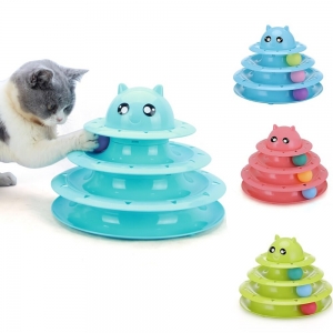 Torre Brinquedo do gato, quatro nível  do animal estimação  diversões para gatos brinquedos bola 