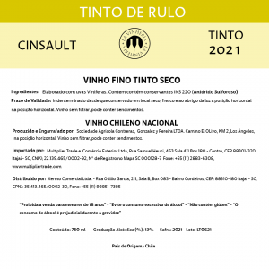 Vinho Tinto Tinto de Rulo - Cinsault, 2020