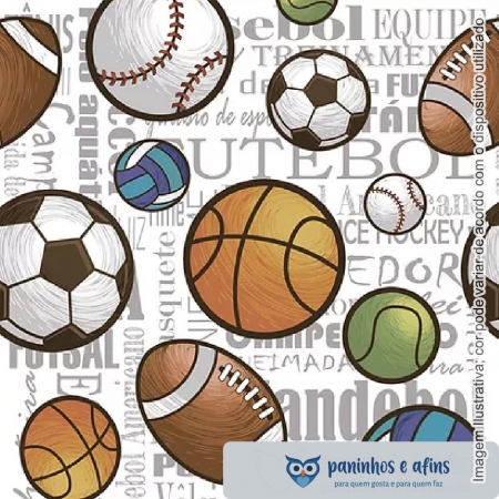 Bolas Esportes Soltas - Coleção Esportes - Fuxicos e Fricotes - Digital - 50cm x150cm