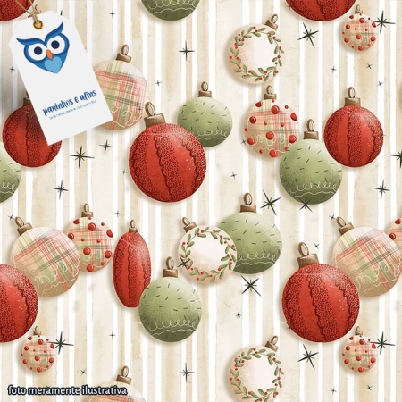 Enfeites Natal - Coleção Natal Encantado - Fuxicos e Fricotes - Digital - 50cm X 150cm