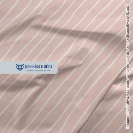 Light Pink Diagonal - Coleção Fall'in Love - Fabricart - 50cm X 150cm