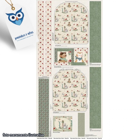 Painel Mochila Cats - Coleção Cats - Fuxicos e Fricotes - Digital - 68cm X 150cm