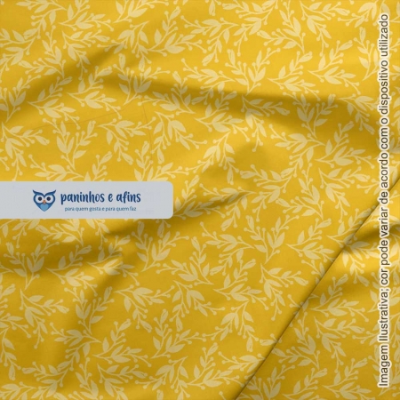 Yellow Vine - Coleção Happy - Fabricart - 50cm X 150cm
