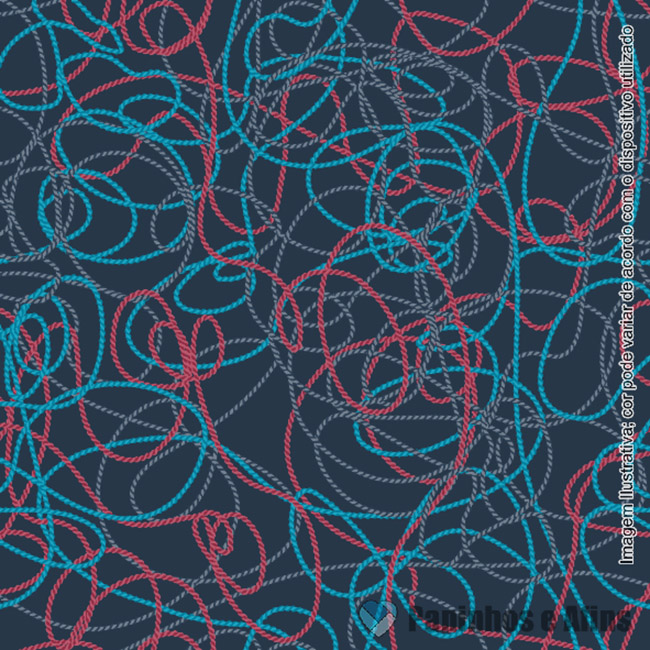 Linhas Azul Escuro - Coleção Amo Costurar - Paninhos e Afins Digital - 50CM X 150CM