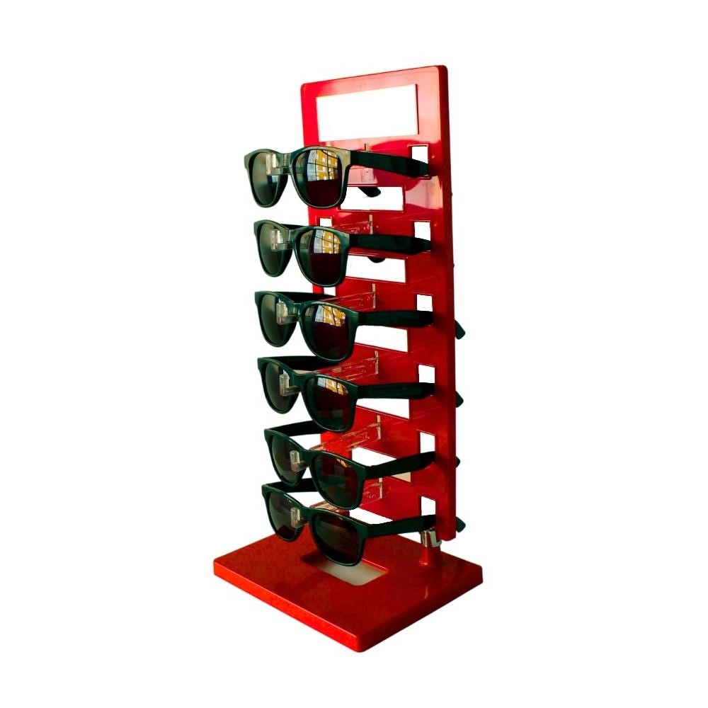 Expositor Torre para 6 Óculos com Espelho EP6L Vermelho - Foto 0