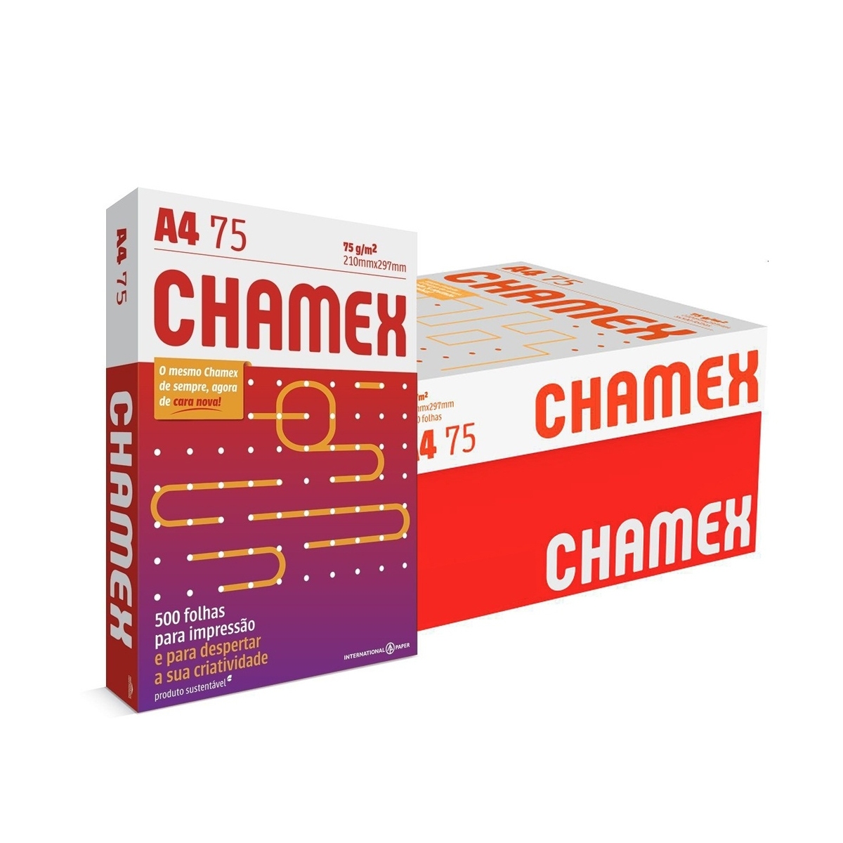 Chamex - Papel Sulfite, A4, 75g, 500 folhas - Foto 0
