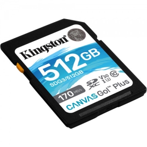 CARTÃO DE MEMÓRIA KINGSTON SD XC 512GB GO PLUS UHS-I 170MB/S