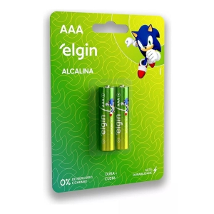 Pilha Alcalina AAA com 2 unidades Elgin