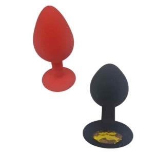Plug anal em silicone com sua base em formato de jóia