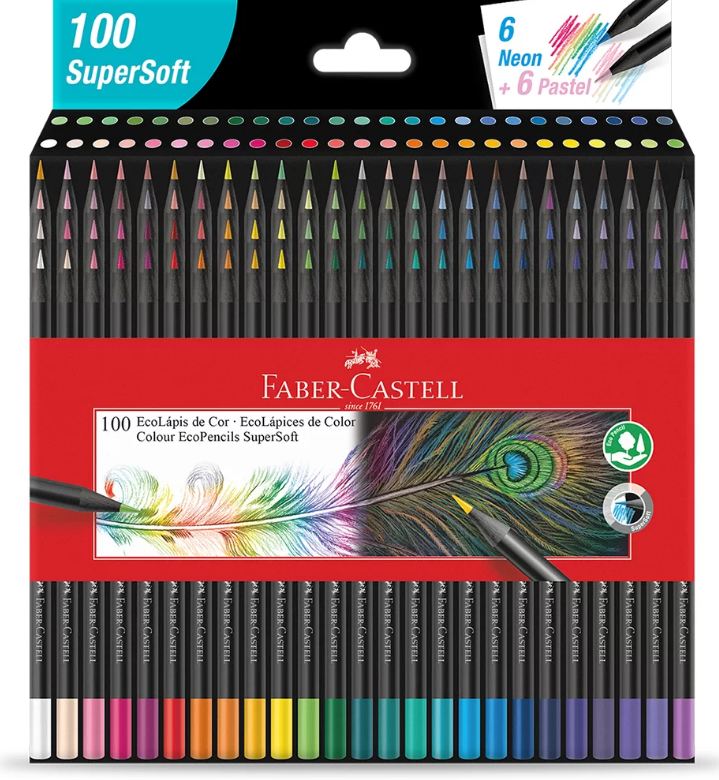 Lápis de cor 100 cores Supersoft Faber Castell