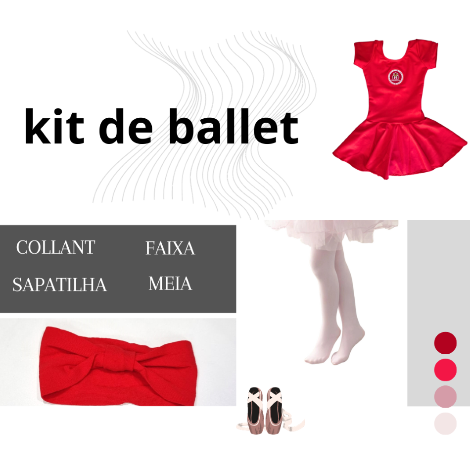 Kit Ballet Maple Bear (collant, meia, saptilha e faixinha de cabelo)