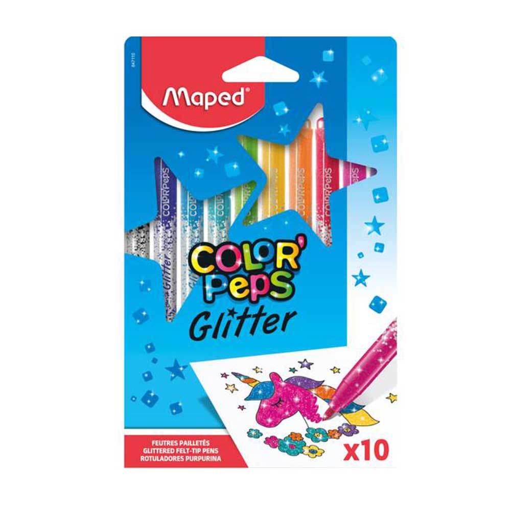 Canetinha Hidrográfica Color'Peps Glitter Estojo com 10 Cores | Maped