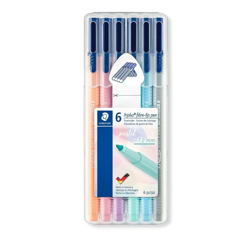 Caneta Triplus Color Fibre-Tip Pen 1.0mm c/ 6 Cores Pastel | Staedtler