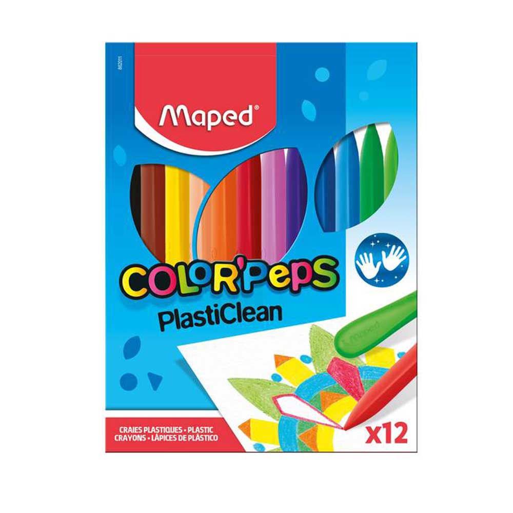 Giz De Plástico Color'Peps Estojo com 12 Cores | Maped