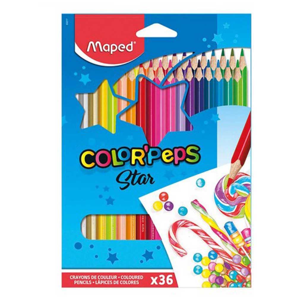 Lápis de Cor Color'Peps Star Caixa com 36 Cores | Maped