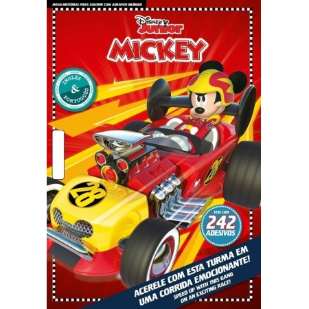 Disney Junior Mickey - Megahistorias para colorir com adesivos bilingue - Ed. Online