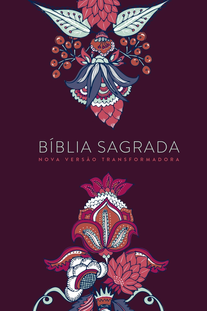 Bíblia NVT Letra Grande: Indian Flowers Vinho: Capa Soft Touch ( Capa Dura ) - Ed. Mundo Cristao ( p155 )