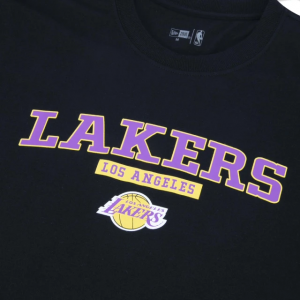 Camiseta New Era -  Regular NBA Los Angeles Lakers Back To School Manga Curta Preto