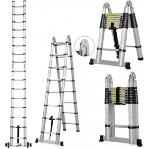 Escada Telescópica de Alumínio 5.6 m 18 Degraus - Multifuncional