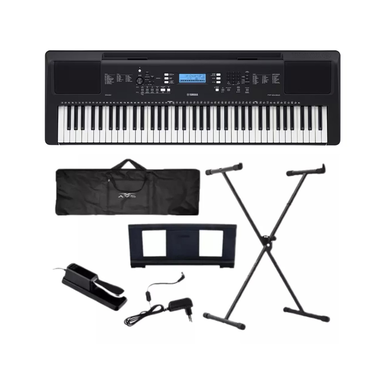 Kit Teclado Yamaha PSR-EW310 + Capa + Suporte + Pedal - Click Music -  Instrumentos Musicais e Áudio Profissional