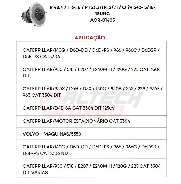 CONJ CENTRAL - CATERPILLAR - 3304- R 48,4 / T 64,6 (T04B91)