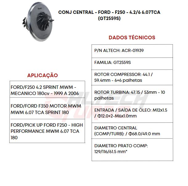 CONJ CENTRAL - FORD - F250 - 4.2/6 6.07TCA (GT2559S)