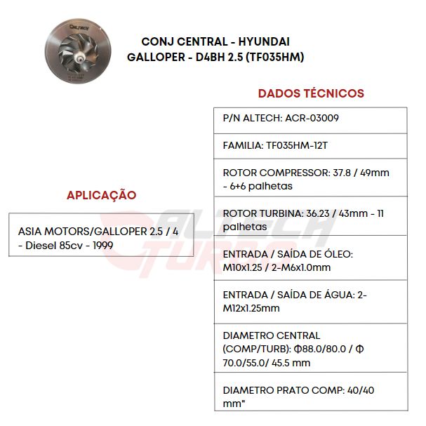 CONJ CENTRAL - HYUNDAI GALLOPER - D4BH 2.5 (TF035HM)