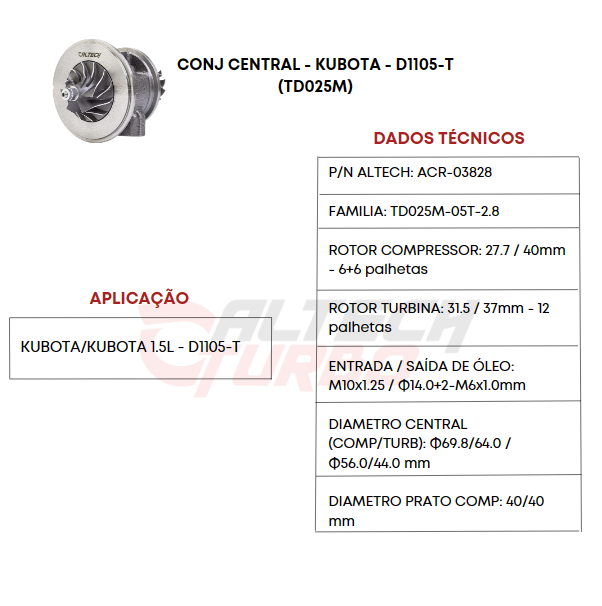 CONJ CENTRAL - KUBOTA - D1105-T (TD025M)