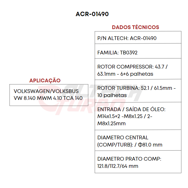 CONJ CENTRAL - VW - CAMINHÕES / AGRALE - MWM 4.10 TCA X10 (TA31)