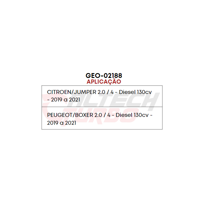 GEOMETRIA - CITROEN BOXER / PEUGEOT BOXER 2.0 BLUEHDI / DW10