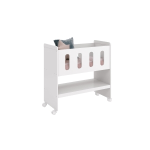 Mini Berço Zain 3 em 1 Escrivaninha e Trocador Branco Fosco com Colchão Móveis Reller