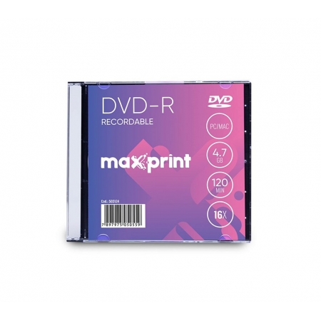 DVD-R GRAVÁVEL SLIM (120MIN/4.7GB) 16X MAXPRINT 503124
