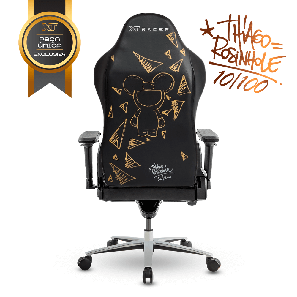 Cadeira Gamer XT Racer EXTREME By Thiago Rosinhole - Arte 10/100 + Tapete Gamer de Brinde com nº de Série da Cadeira