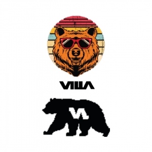 Camiseta VILLA Urso Colorido Coleção Califórnia Branca Masculino