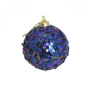 Bola Decorativa Glitter Azul 8cm - Conjunto com 3