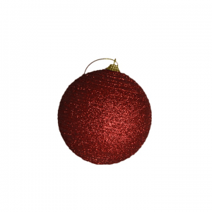 Bola Decorativa Glitter Vermelha 10cm - Conjunto com 3