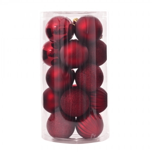 Bola Decorativa Sortida Vermelha 6cm - Conjunto com 20