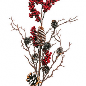 Galho Decorativo Berry de Natal 66cm
