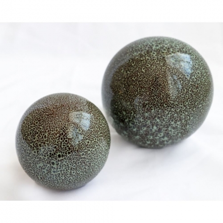 Conjunto de Esferas de Cerâmica Verde Jade