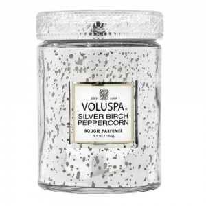 Vela Pote de Vidro Voluspa Silver Birch Peppercorn - Vermeil Collection 156g 50h