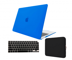 Kit Capa Case Macbook New Pro 13? Azul Royal Fosco + Capa Neoprene + Película de Teclado