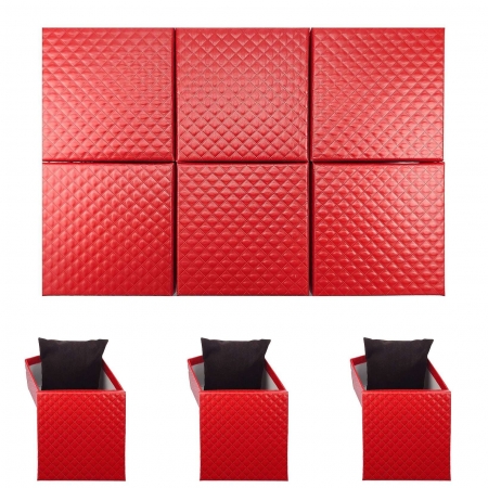 Caixinha de Presente Vermelha para Relógio - Medida 8,5x8,5 cm - Pacote com 6 unidades