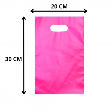Sacola Plástica Lisa 20x30 - Pct com 50 Peças - Lisa Pink