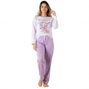 Pijama Longo Adulto Feminino Circo da Mel - Malha Algodão
