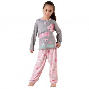 Pijama Longo Infantil Feminino Camuflado
