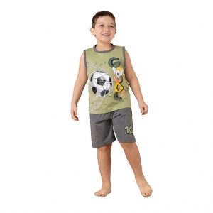 Pijama Regata Infantil Futebol - Malha Algodão